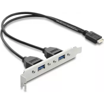 Vidinė USB Type-E Key B adapterio kortelė DELOCK 67346 – 2× USB-A 5 Gbps su lizdo laikikliu