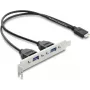 Vidinė USB Type-E Key B adapterio kortelė DELOCK 67346 – 2× USB-A 5 Gbps su lizdo laikikliu