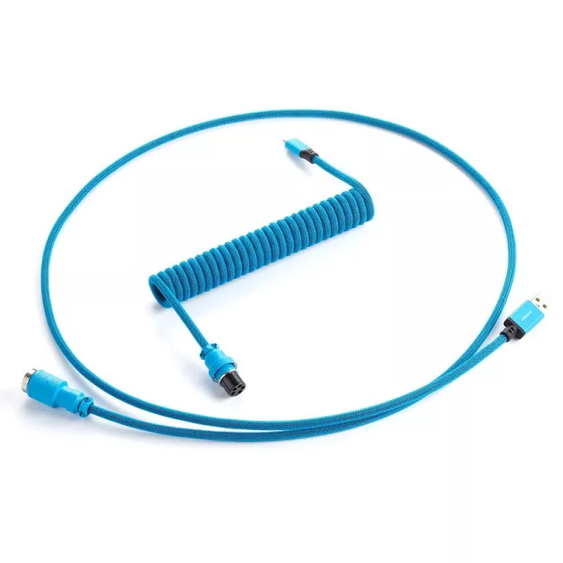 CableMod Classic klaviatūros kabelis spiralinis CM-CKCA-CK-KK150KK-R, USB-C ir USB-A, 150 cm, juodas (Midnight Black)