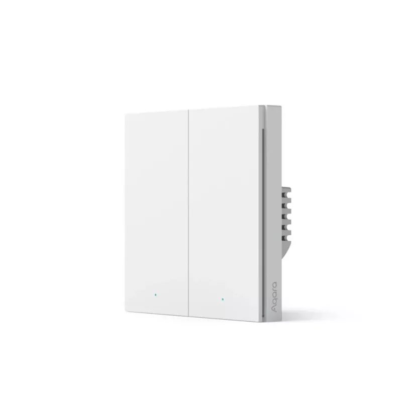 Aqara Smart Home Wall Switch H1, su nuliniu laidu, dviejų klavišų (WS-EUK04)