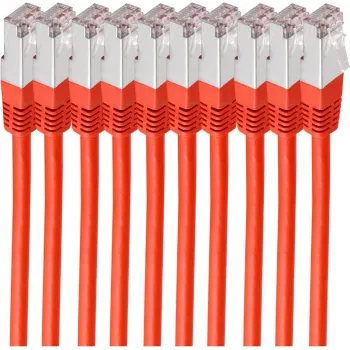 Tinklo kabelis ShiverPeaks BS75711-HR-SET10 Raudonas 1m Cat6 S/FTP