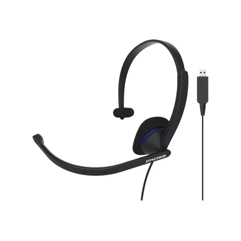 Koss CS195 USB laidinės ausinės su mikrofonu, juodos