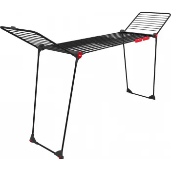 Džiovinimo stovas VILEDA Infinity Flex Ultimate Telescopic — juodas, dengtas aliuminis, 30 m džiovinimo erdvė, sulankstomas, su ratukais