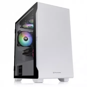 PC korpusas Thermaltake S100 Tempered Glass Snow Edition Micro Tower baltas