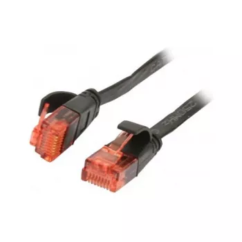 Pataisos laidas RJ45 CAT6 250MHz 2m juodas UTP (U/UTP) PVC plokščias Synergy 21