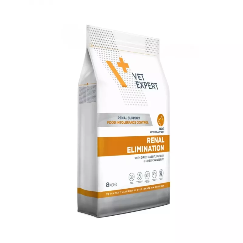 Sausas šunų ėdalas VETEXPERT Veterinary Diet Renal Elimination – suaugusiems, triušio skonio, 8 kg, baltymų 15,8%, riebalų 19,5%
