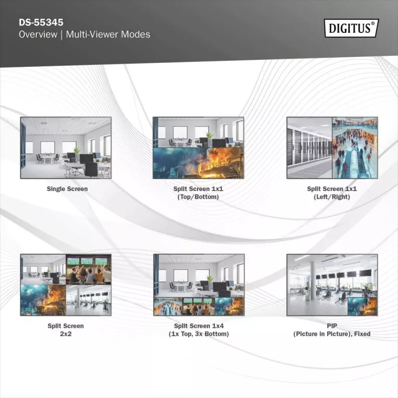 HDMI matricos jungiklis su kelių vaizdų funkcija DIGITUS DS-55345