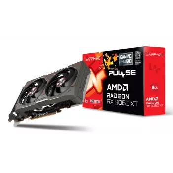 Vaizdo plokštė Sapphire Radeon RX 9060 XT — 8 GB GDDR6, 128 bitų, PCIe x16 5.0, Dual-fan aušinimas