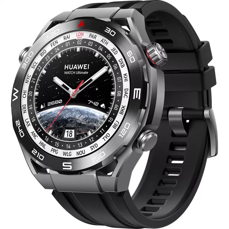 Huawei Watch Ultimate – išmanusis laikrodis su HNBR dirželiu, 1,5 colio ekranu, NFC, Bluetooth