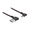 USB kabelis DeLOCK EASY-USB 2.0 Type-A (vyriškas) į Micro-B (vyriškas) kampuotas 0,2 m juodas