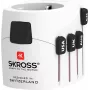 Universalus kištukinis adapteris Power Plug Adapter Universal White Skross PRO Type C E F