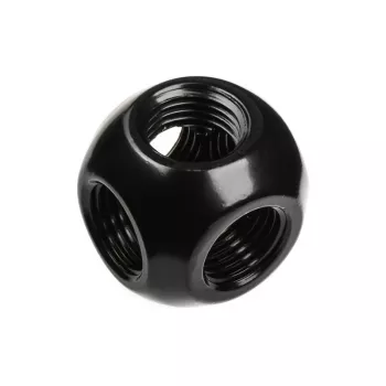 Bitspower Q-Adapter 5x IG 1/4 matinis juodas – kelių prievadų G1/4 adapteris