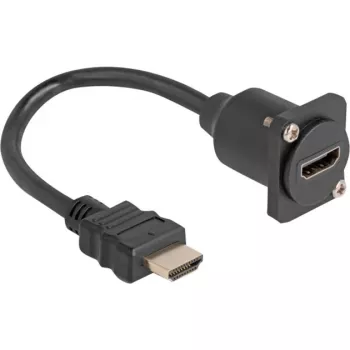 DeLOCK D-Type HDMI laidas lizdas-kištukas juodas 20 cm