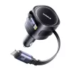 Automobilinis įkroviklis Baseus Enjoyment Max 60W su USB-C ir Lightning laidais, dviejų prievadų greitasis įkrovimas