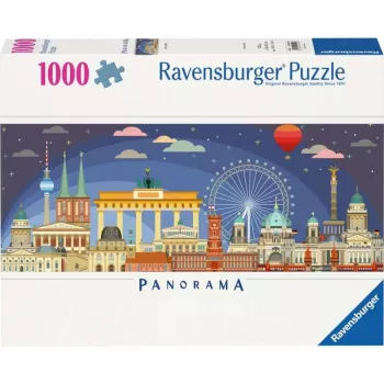Dėlionė Ravensburger Panorama Naktis Berlyne 1000 dalių, panoraminis formatas