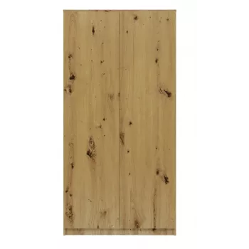 Spinta Wardrobe Top E Shop SD-90 ART KPL su ąžuolo spalvos rėmu, 7 lentynomis, 2 durimis