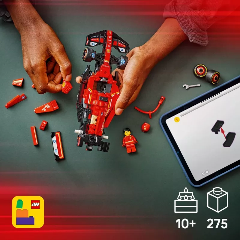 LEGO Speed Champions Ferrari SF-24 F1 lenktyninis automobilis rinkinys 77242 — 275 dalių, 1 minifigūrėlė, 10+ m.