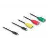 DeLOCK 4 prievadų USB 2.0 kabelinis šakotuvas USB Type-C į 3× USB-A moteriška + 1× USB-C vyriška