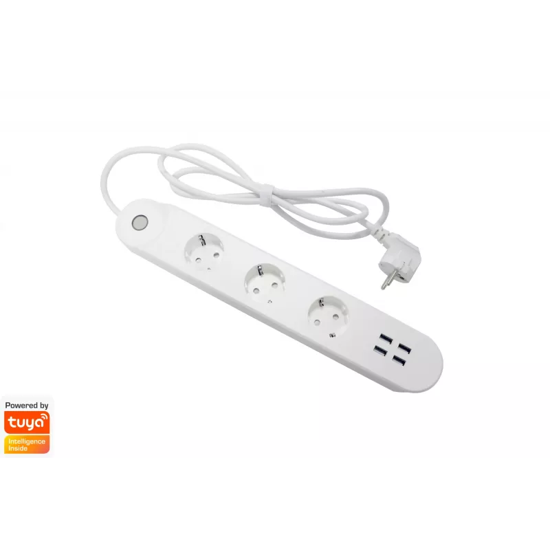 Išmanusis maitinimo blokas Denver SHP-300U 3 AC lizdai E tipas 4 USB-A baltas
