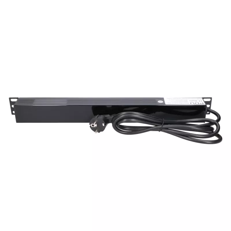 Maitinimo juosta Extralink 19 inch 1U 7 lizdai EU tipo PDU su jungikliu