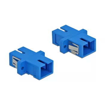 Skaidulinės optikos adapteris SC moteriškas į SC moterišką, DELOCK 85990, mėlynas, 4 vnt. pakuotė
