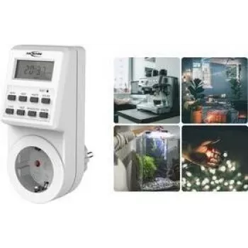 Ansmann 1260-0009 Kištukinis laikmatis skaitmeninis, dienos programa, savaitės programa, 3680 W, atsitiktinumo funkcija, vasaros/žiemos laiko perjungimas