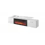 TV spintelė Cama Meble ROVA su elektriniu židiniu 190x37x48 cm balta/blizganti balta