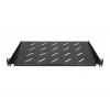 Extralink SHELF 1U – juoda metalinė lentyna 19 colių sieninėms spintoms, 300 mm