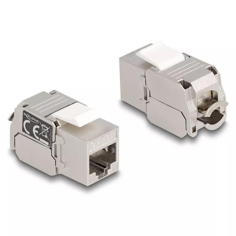 DeLOCK Keystone modulis RJ45 lizdas į LSA Cat.6A su LED sidabriškai baltas