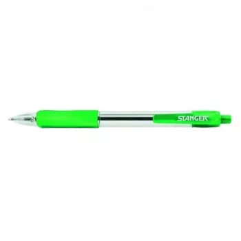 STANGER Ball Point Pens 1.0 Softgrip įtraukiamas rašiklis, žalias, 1 vnt. 18000300041