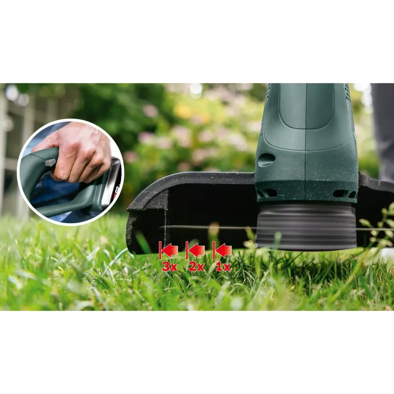 Akumuliatorinis žoliapjovės pjūklas EasyGrassCut 18-260, 18V (žalia/juoda, 2x ličio jonų akumuliatorius 2,0 Ah, POWER FOR ALL ALLIANCE)