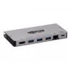 USB-C Dock 4K HDMI, USB 3.2 Gen 1, USB-A Hub, GbE, atminties kortelių skaitytuvas, 100W PD įkrovimas, nuimamas laidas U442-DOCK5D-GY