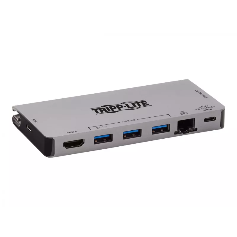 USB-C Dock 4K HDMI, USB 3.2 Gen 1, USB-A Hub, GbE, atminties kortelių skaitytuvas, 100W PD įkrovimas, nuimamas laidas U442-DOCK5D-GY