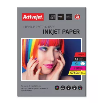 Blizgus fotopopierius ActiveJet AP4-230G20 A4, 230 g/m², 20 lapų