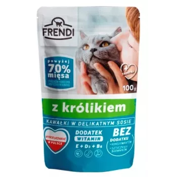 Šlapias kačių ėdalas Frendi Pieces in sauce su triušiu — 100 g pakelis