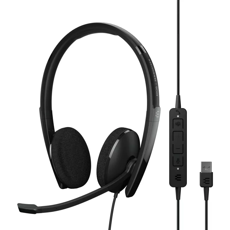 EPOS | SENNHEISER ADAPT 160T USB II ausinės su laidu, lankeliu, biurui/skambučių centrui, USB-A, juodos