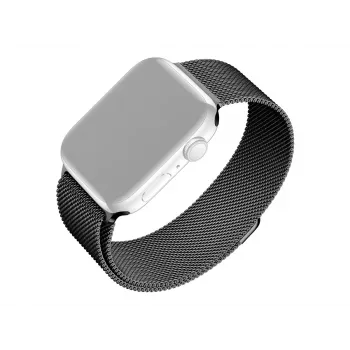 FIXED metalinis tinklinis dirželis Apple Watch 42/44/45/46/49 mm (juodas)