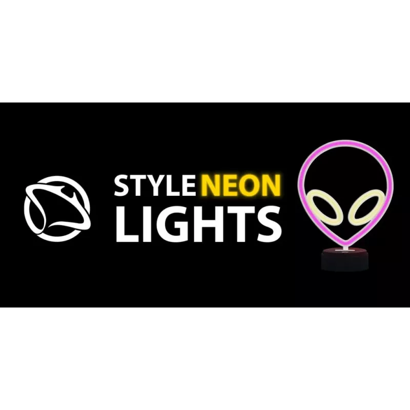 Stalinė lempa MANTA SNL86PK Style Neon Lights UFO Pink – dekoratyvinė neoninė rožinė lempa