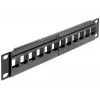 Patch panel DeLOCK 43259 10 colių, 12 keystone modulių, juodas