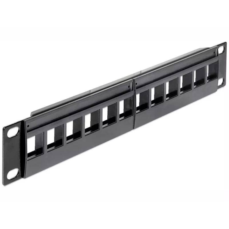 Patch panel DeLOCK 43259 10 colių, 12 keystone modulių, juodas