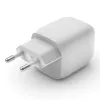 Belkin WCH011vfWH baltas greitas AC įkroviklis su GaN technologija, 2x USB-C, 45 W