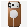 Nomad Modern Leather Folio dėklas iPhone 17 Pro Max – Tan (rudas), tinka iki 17,5 cm (6,9 colio) ekranui, 4 kortelių kišenės