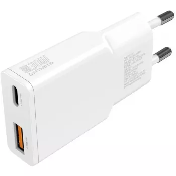 Kroviklis 4smarts PDPlug Duos Slim išmaniesiems telefonams planšetėms balta AC greitas įkrovimas