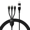 USB kabelis Baseus CASS030101 1,2 m USB A/USB C į USB C/Micro-USB B/Lightning juodas