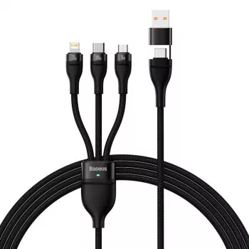 USB kabelis Baseus CASS030101 1,2 m USB A/USB C į USB C/Micro-USB B/Lightning juodas