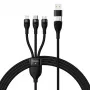 USB kabelis Baseus CASS030101 1,2 m USB A/USB C į USB C/Micro-USB B/Lightning juodas