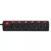 Prailginimo laidas LogiLink LPS233 1,5 m 6 AC lizdų vidaus juodas