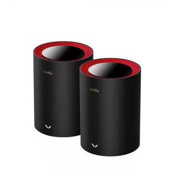 Cudy M3000 2 rinkinys Dviejų juostų (2,4 GHz / 5 GHz) Wi-Fi 6 (802.11ax) Juoda, Raudona 1 Vidinė