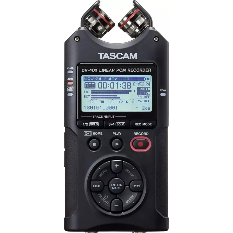 Tascam DR-40X – nešiojamas skaitmeninis diktofonas su USB sąsaja, 2x stereo įrašymas