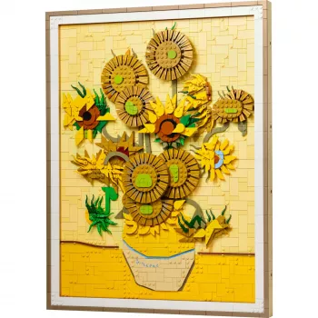 Sieninio meno mozaikos rinkinys LEGO Art Vincent van Gogh Saulėgrąžos 3D mozaika 2615 dalių 540×410×50 mm